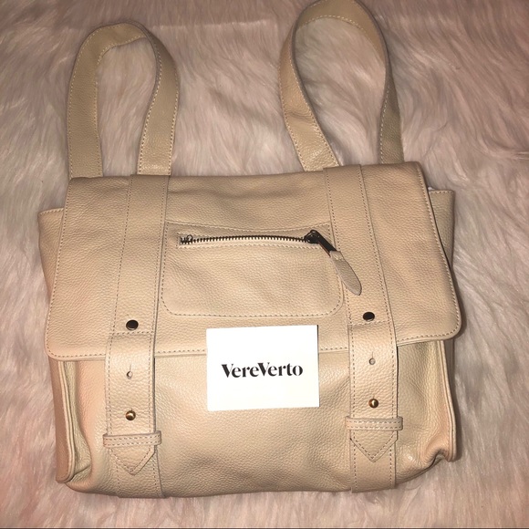 Vere Verto Handbags - NWOT Vere Verto Leather Cream Convertible Backpack